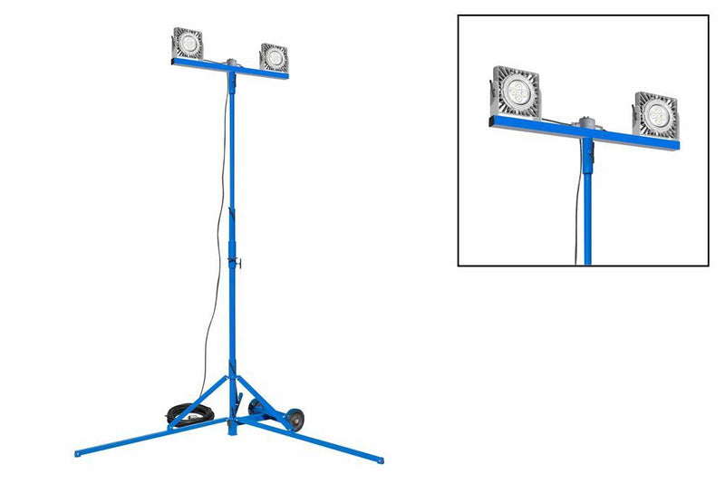 100W Explosion Proof LED Light Tower - Tripod Mount - C1D1 - 100' 16/3 SOOW Cord w/ EXP Plug