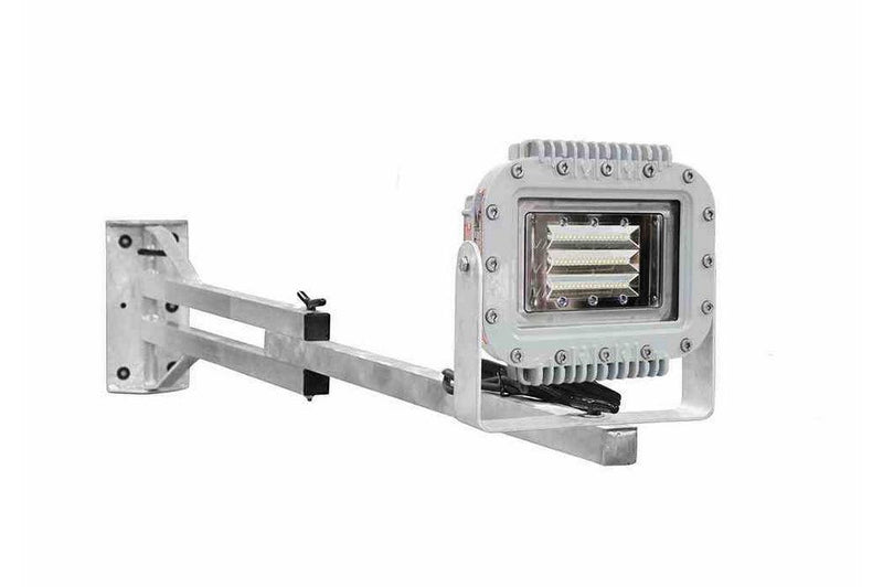 Low Profile 70 Watt Explosion Proof LED Switch Blade Dock Light - 10 Foot Stainless Steel Arm