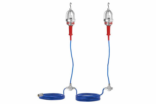 Explosion Proof LED String Lights - 2 Hand Lamps - Class 1 & Class 2 - 50' Spacing Between Lamps