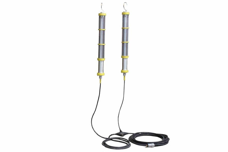 Explosion Proof LED Aluminum String Lights - Class 1 Div 1 - 2 Lights - SOOW Cord - 2' Drop Lights