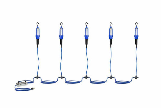 Explosion Proof LED String Lights - 120-277V AC to LV DC - Inline Xfrmr - 50' Cord w/ Cord Cap
