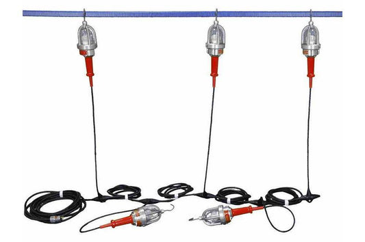 Explosion Proof String Lights - Class 1 & 2, Division 1 - 5 Drop Lights - Inline GFI