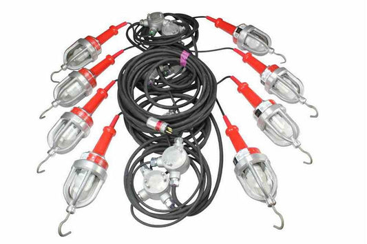 Explosion Proof LED String Lights - 8 Drop Lights - Class 1 Division 1 and Class 2 Division 1