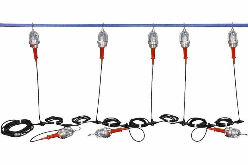 Explosion Proof String Lights - 8 Drop Lights - Class 1/II, Division 1