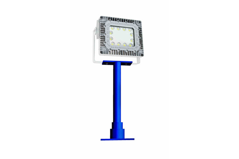 Larson 150W Explosion Proof LED Pole Light w/ Glare Shield - C1D1 - 28.45" Steel Pedestal Pole - IP67