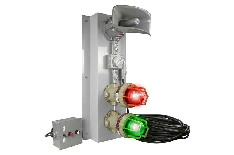 Explosion Proof Signal Light w/ Audible Alarm - C1D1/C2D1 - Remote - Pole/Clamp Mount - 200' Cord