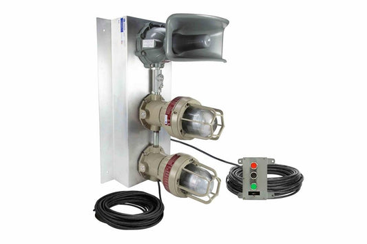 Explosion Proof Signal Light w/ Audible Alarm - C1D1/C2D1 - Remote - Pole/Clamp Mount