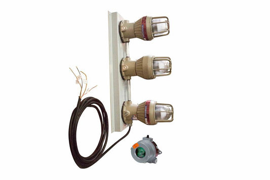 Explosion Proof Traffic Light w/ Remote Control - Class I, II, III - Red, Amber, Green - Stop/Go