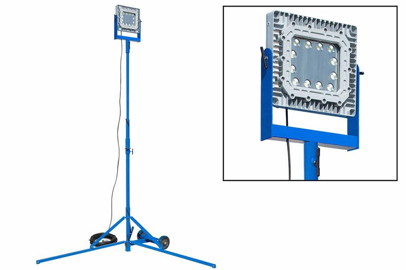 150W Explosion Proof LED Light Tower - Tripod Mount - C1D1 - 100' 16/3 SOOW Cord w/ Strain Relief and EXP Plug