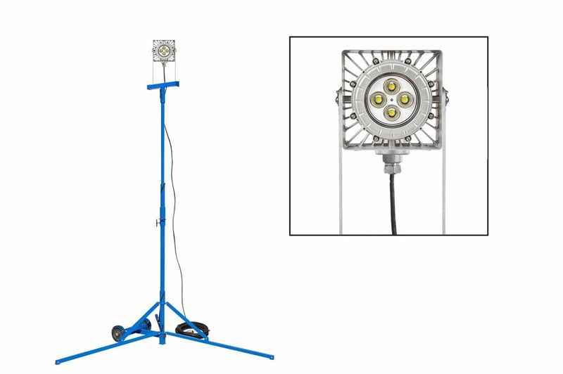 50W Explosion Proof LED Light Tower - Tripod Mount - Class I Div 1 & 2 - Class II Div 1 & 2 - Wet Areas