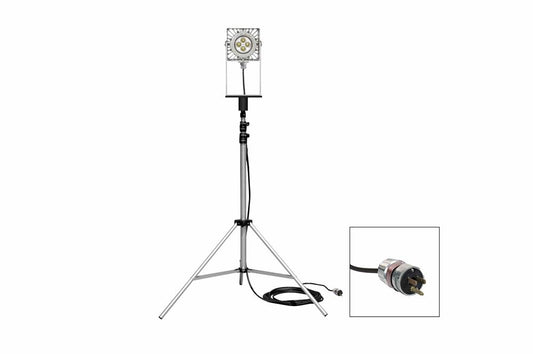 50W Explosion Proof LED Tripod Light - 3.5ft to 10ft - 7,000 lms - 100' Cord w/ EXP Cord Cap