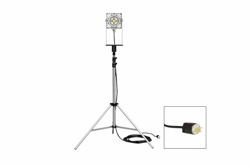 50W Explosion Proof LED Tripod Light - 3.5ft to 10ft - 7,000 lms - 10' Cord w/ Cord Cap