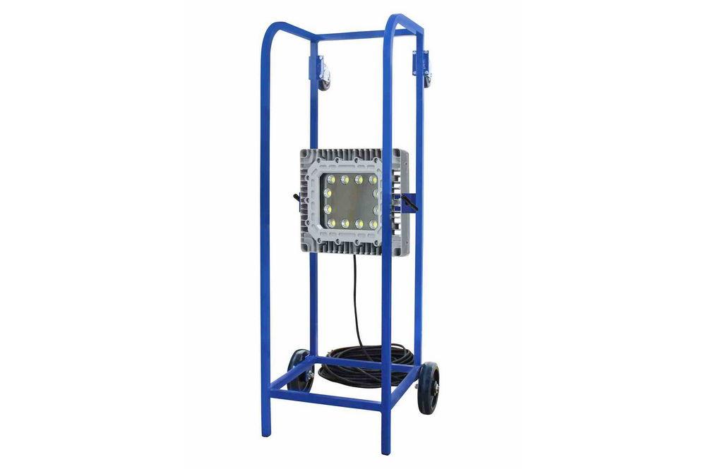 150W C1D1 Explosion Proof LED Light on Dolly Cart - 17500 Lumens - 100' SOOW Cord w/ EPP Cord Cap