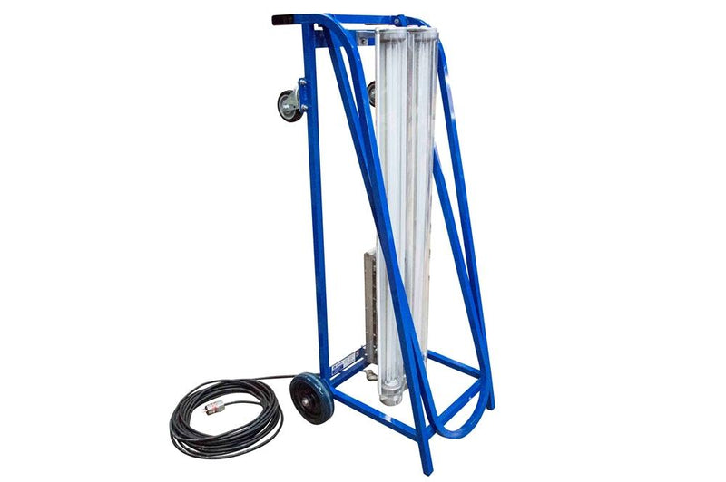 Explosion Proof Paint Spray Booth Light on Dolly Cart with Wheels - 20,000 Lumens - 4 foot 4 lamp