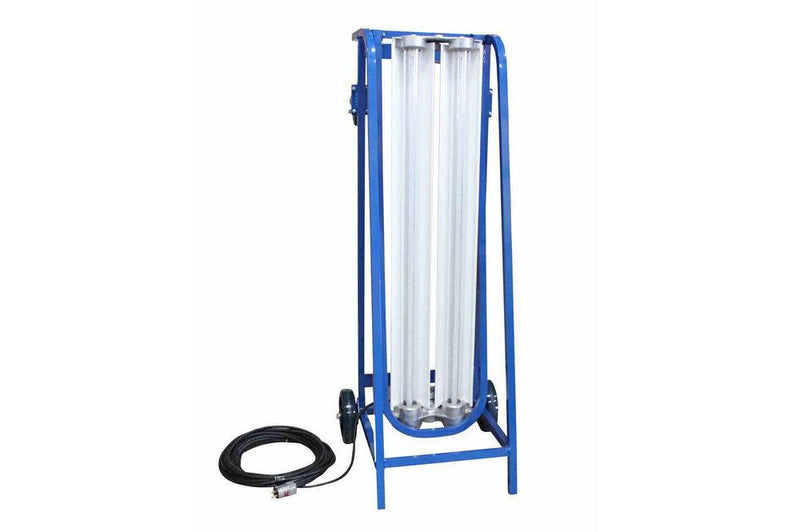 Explosion Proof Paint Spray Booth LED Light on Dolly Cart with Wheels - 4 foot 2 lamp - 100ft Cord