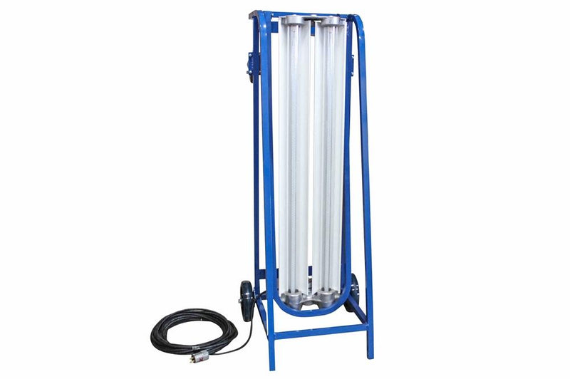 Explosion Proof Paint Spray Booth Light on Dolly Cart with Wheels - 4 foot 2 lamp