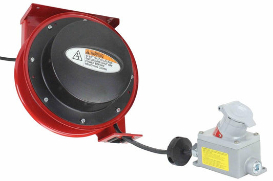 Explosion Proof Tool Tap Reel - Industrial 50 Foot Cord Reel w/ Explosion Proof Outlet - 12/3 Cable