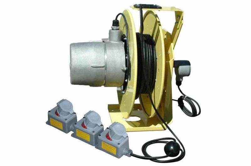 Explosion Proof Tool Tap Reel - Class I Div I & Class II Div II - 3 EXP Proof Receptacle Outlets