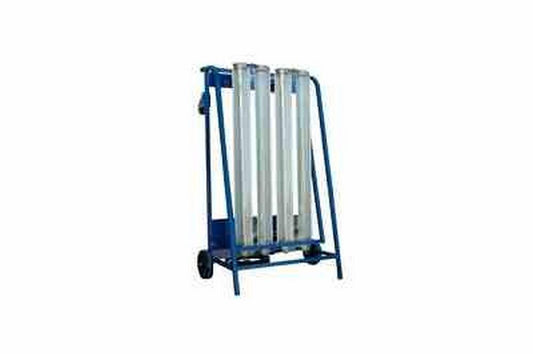 Explosion Proof LED Lights for Paint Booths on Aluminum Upright Cart with Wheels - 480V
