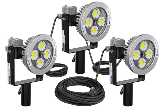 240W Explosion Proof Pole Top AC LED String Light - C1D1/C2D1 - Group B + ATEX/IECEX - 100' SOOW Cord