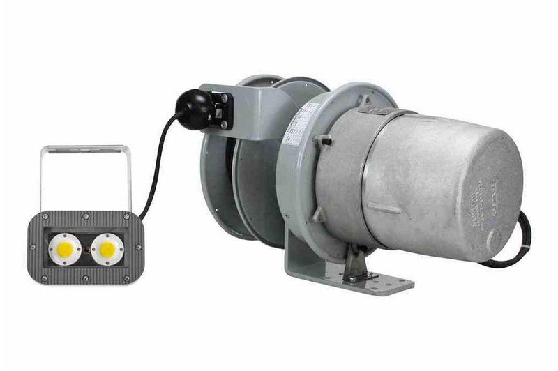 40W Portable Explosion Proof AC LED Fixture w/ 50' Explosion Proof Cord Reel - C1D2 - ATEX/IECEX