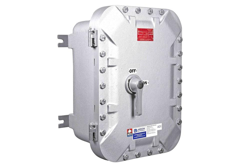 Explosion Proof Non Fused Disconnect Switch - Class I, II, III - 100A, 3-pole - Aux Contacts - (1) 2" (1) 0.5" Hubs