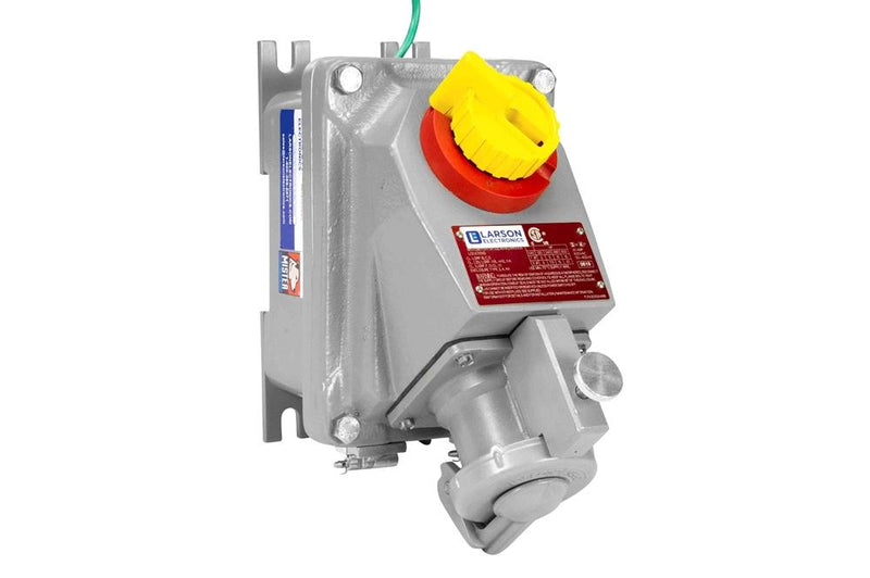 Larson Electronics - 20A Explosion Proof Outlet - Class I, II, II - 2P3W -  Straight Blade/Delayed Action - NEMA