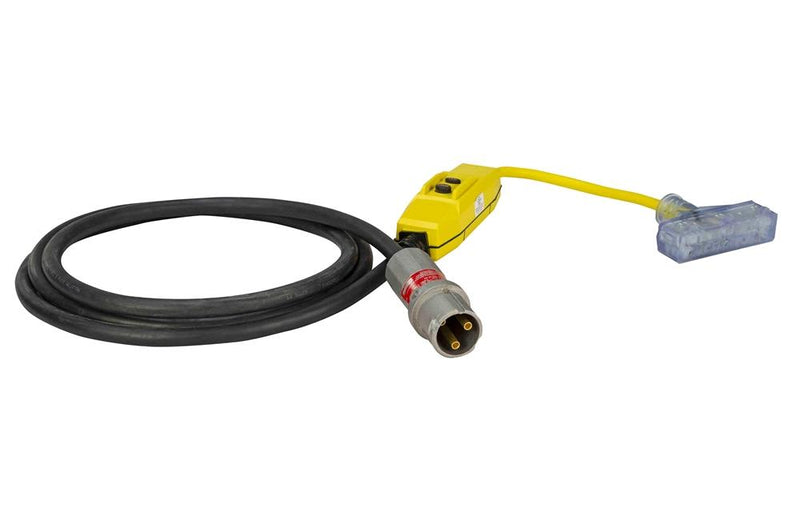 Explosion Proof Plug w/ Tri-Tap Receptacle - Pin Sleeve Cord Cap - 8' 12/3 SOOW - Hot Work Permit