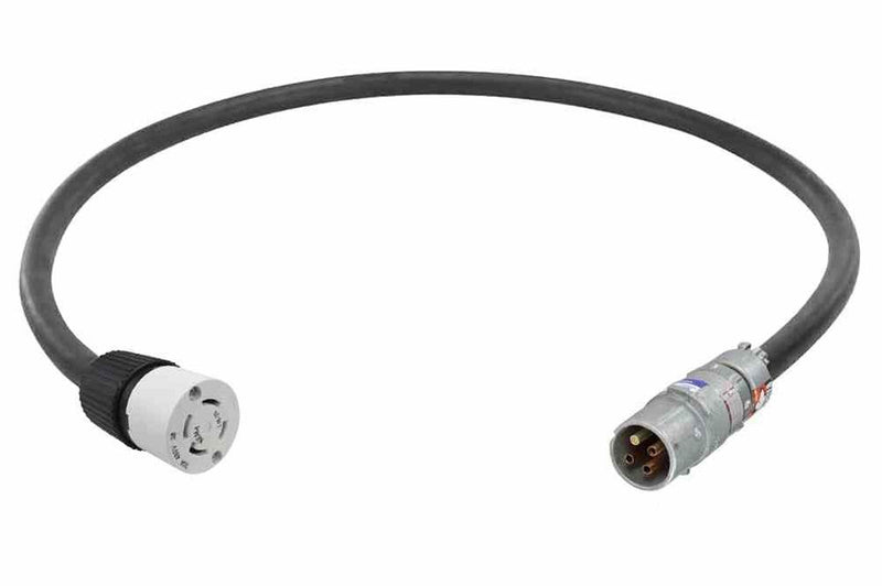 Explosion Proof Industrial Line Cord & Plug - 30 Amp Rated - 1' Pigtail - Line Cord- Hot Work Permit - 125/250V Rated - L14-30C Connector