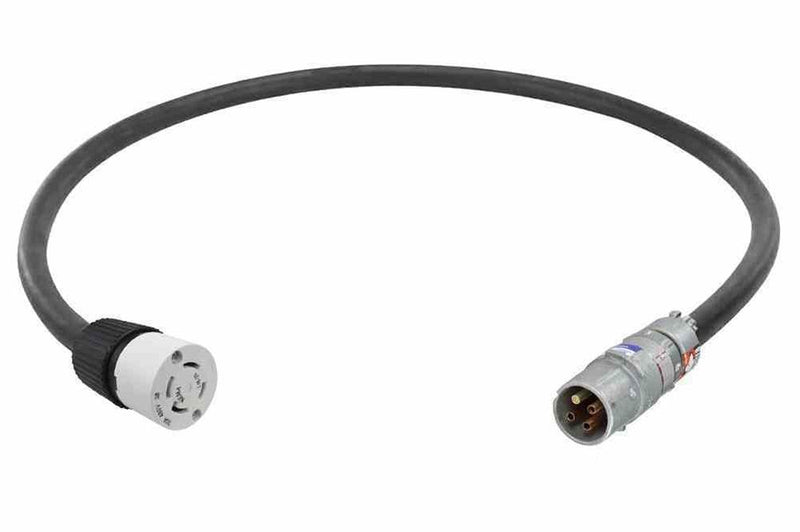 Explosion Proof Industrial Line Cord & Plug - 30 Amp Rated - 1' Pigtail - Line Cord- Hot Work Permit - 250V Rated - L6-30C Connector