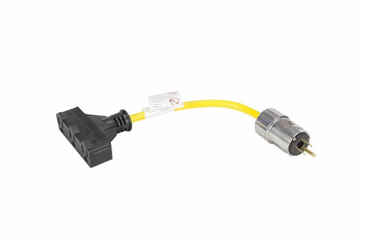 Explosion Proof Plug w/ Tri-Tap Receptacle - 5-15P Cord Cap - 8" 12/3 SJTW - Hot Work Permit
