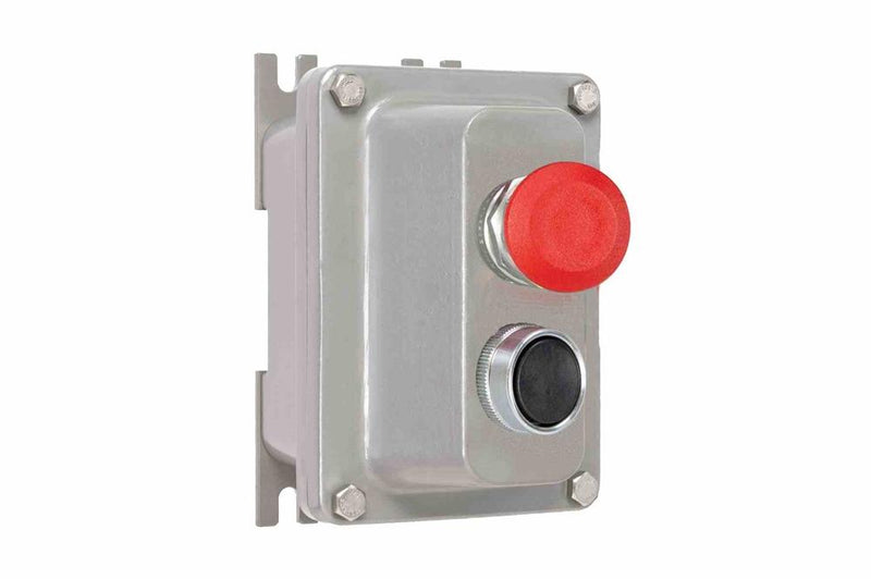 10A Explosion Proof Double Push Button Switch - Class I, II, III - (1) E-stop, (1) Push Button - N4X