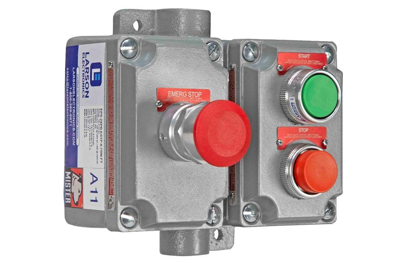 Explosion Proof Switch w/ E-stop - C1D1/C2D1 - (2) Stop/Start PBs (1) E-Stop PB - Double Gang Box