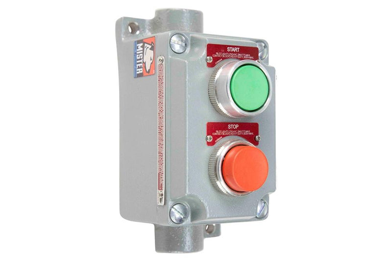 Explosion Proof Push Button 600V Stop/Start Switch - Class I, II, III - Motor Starter Switch - (2) Lockout