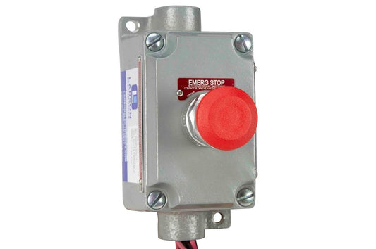 Explosion Proof Mushroom Push Button Switch - (2) Contact Blocks - Class I and II, Division 1 and 2 - EP Label