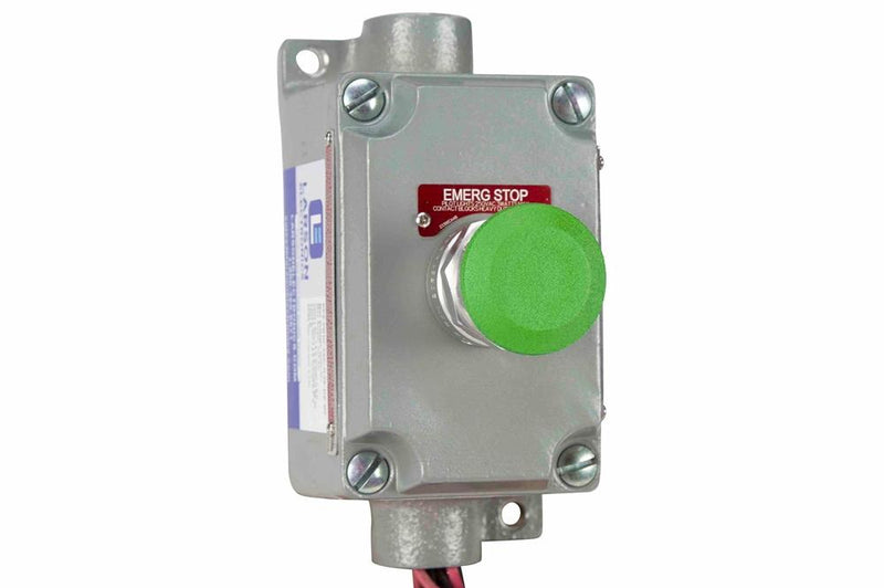 Explosion Proof Green Mushroom Push Button Switch - (2) Contact Blocks - Class I and II, Division 1 and 2