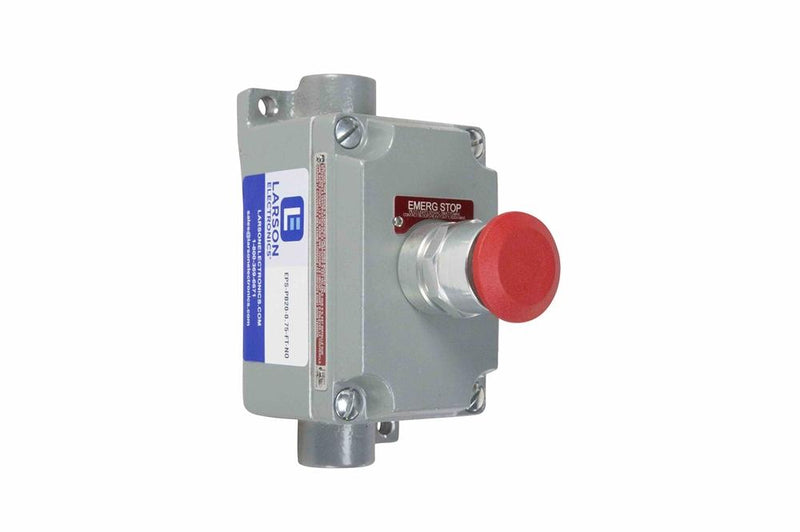 Explosion Proof 10 Amp Mushroom Push Button Switch - Class I and II, Division 1 and 2 - Custom Label