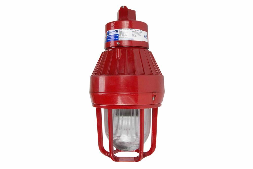 Explosion Proof LED Strobe Light - Red Housing - 120-277V AC or low voltage - C1D1 - CSA Listed