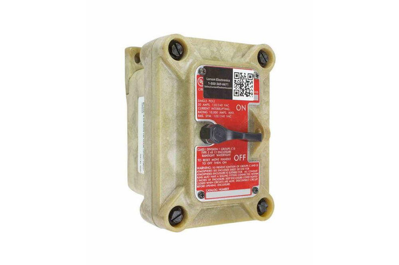 Explosion Proof 30 Amp Switch - Class I Div 1 and Class II Div 1 - Non-Metallic Waterproof Switch - Lock Out Tag Out Capable