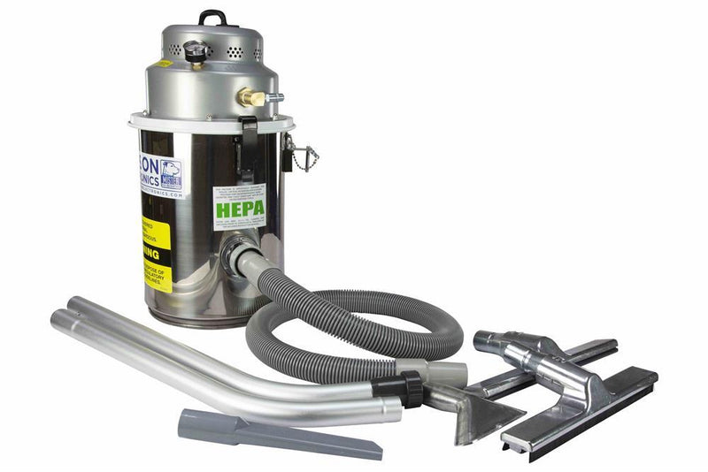 Explosion Proof Pneumatic Vacuum - 2 Gal Tank - Wet/Dry HEPA Vacuum - Spark-free Motor - 5Ft Vacuum Hose