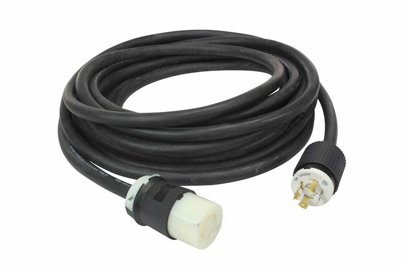 1' 10/3 SOOW Straight Blade Extension Crossover Power Cord - L14-30P to L5-30P - 125/250V to 125V Cord - 15 Amp Rated