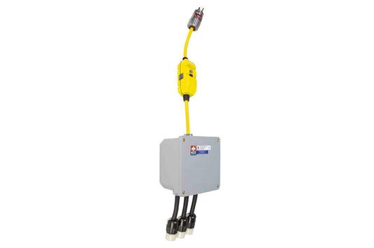 20'' 12/3 SOOW Linecord with 3 GFCI Protected Outlets - 20 Amp Max Rated - Explosion Proof Plug