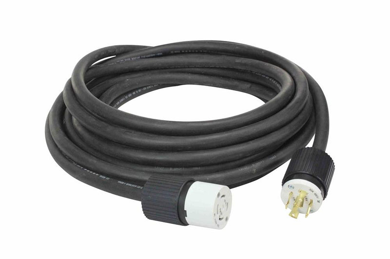 100' 12/4 SOOW Twist Lock Extension Power Cord - L16-20 - 480V - 20 Amp Rated - Outdoor Rated