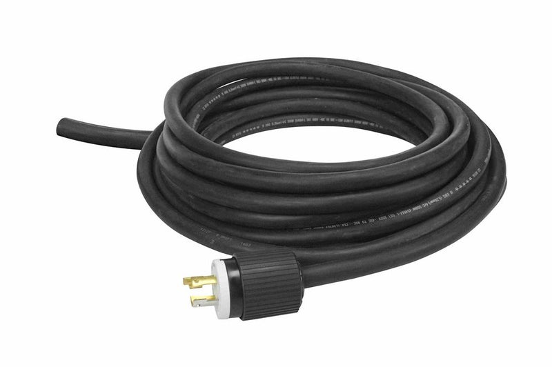 20' 10/3 SOOW Extension Power Cord - 250V - 30A Rated, Outdoor Rated - 6-30P, Blunt Cut End