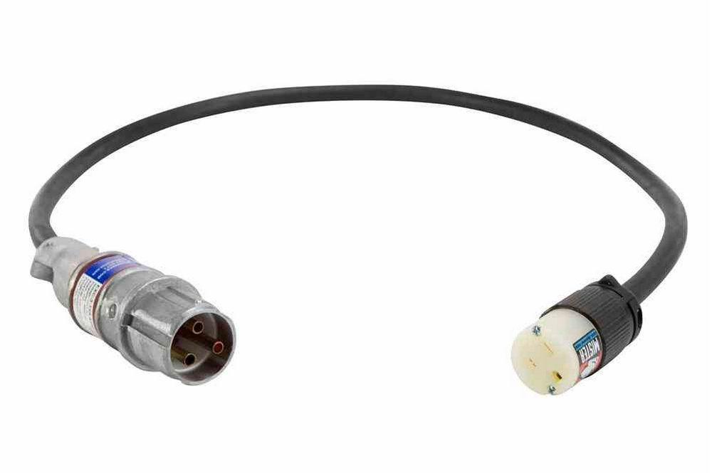 3' 14/3 SOOW Line Cord - 15A - 5-15 Connector - Pin/sleeve Explosion Proof Plug - Hot Work Permit