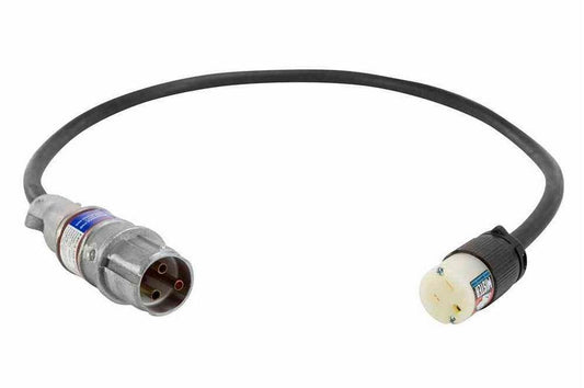 3' 14/3 SOOW Line Cord - 15A - 5-15 Connector - Pin/sleeve Explosion Proof Plug - Hot Work Permit
