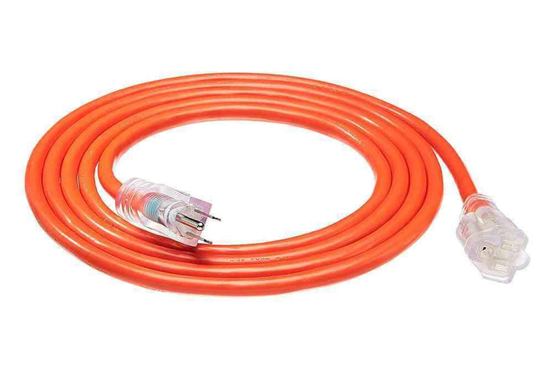Larson 1' 12/3 SJTW Extension Power Cord - 125V - 15A Rated, Molded Plug - Orange/Outdoor