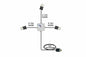 120' 12/3 20A SOOW Extension Cable - NEMA 5-15P Input Plug - (3) 5' 12/3 SOOW Output Whips w/ NEMA 5-15C Connectors