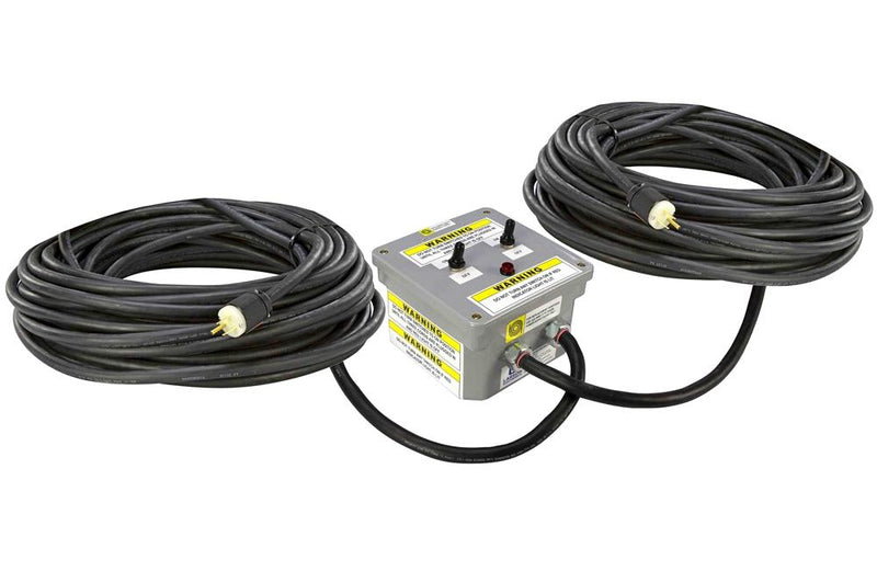 Voltage Splitting Extension Power Cord - (1) 5-30R - (2 Sets) 14/3 SOOW Cord w/ 5-15P - Y Splitter