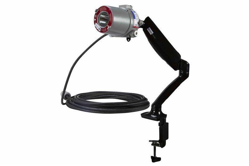 25W Explosion Proof LED Light - C1D1-2 - C2D1-2 - Adjustable Table Arm Mount - 50' Cord w/ EXP Plug